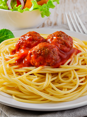 Spaguetti con albóndigas y salsa de tomate gluten free - Pastas Vigui